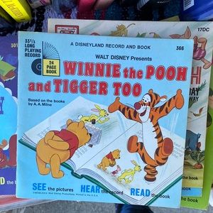 Vintage Disney Winnie The Pooh and Tigger Too Vinyl and Storybook